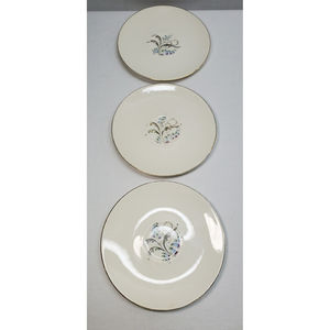 3 Edwin Knowles China Blue Bells Saucers